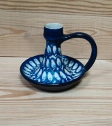 Kaganek świecznik w stylu ceramiki bolesławieckiej vintage