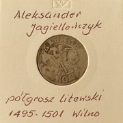 Aleksander Jagiellończyk półgrosz litewski Wilno 1495 - 1501
