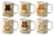 Zestaw kubków - kocia kawiarnia 6 szt, kubek z kotem, dla miłośników kotów