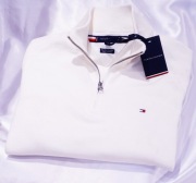 Tommy Hilfiger  sweter półgolf XXL cream cotton kaszmir th prada gran sasso