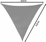 Żagiel przeciwsłoneczny UV TKANINA ZACIENIAJĄCA - Trójkąt 3,6M  Ciemnoszary