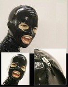 Maska LATEX LATEXOWA czarna rozm. M zamek