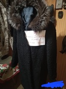 Futro naturalne z kapturem karakuly