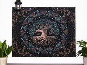 Tkanina ścienna/narzuta "Drzewo Życia", 95cm/73cm, nowa