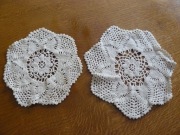 Zestaw ręcznie robione handmade 2 sztuki serwetki średnica 22 oraz 17 cm