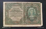 Stary banknot Polska 500 marek polskich 1919 rok 