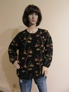 CARMEN MADE IN PERU sweter vintage czarny we wzorek 100% alpaka _ L