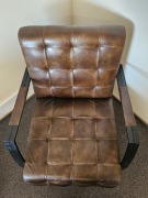 Fotel skórzany skóra  naturalna elegancki biurowy  IRON LABEL