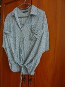 Okazja! Bluzka szeroka koszula z nietoperzowym rękawem 36/38 wzory popiel 