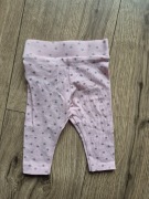 Primark legginsy pudrowy róż dziewczęce gwiazdki srebrne 62