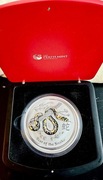 Moneta Rok Węża - Seria II z okiem węża czarny diament  1 kg srebra 999,9