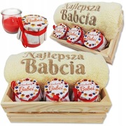 PREZENT DLA BABCI ZESTAW NA DZIEŃ BABCI RĘCZNIK BAWEŁNA ŚWIECA