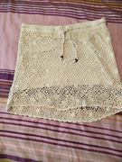 Beżowa spódnica z dzianiny szydełkowa mini H&M L 40 