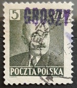 Znaczek Fi 519, przedruk groszy. Kasowany.