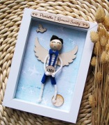 Aniołek dla chłopca pamiątka Komunii piłka nożna