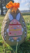 Jajo jutowe, pisanka 40 cm.