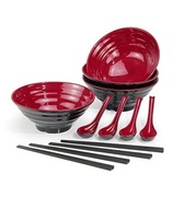 Zestaw Misek Do Ramenu Miski Ramen 4 Sztuki + Łyżeczki + Pałeczki