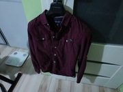 Męska Bordowo Granatowa Koszula w Kratę Cropp rozm.M