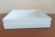Pudełko ozdobne białe dekoracyjne box biały tacka 28 x 25 x 6,5 cm