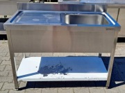 ZLEW 1 KOMOROWY Z PÓŁKĄ - BLAT OCIEKOWY - DUŻY ZLEW - 120/60/85 CM - M.1008