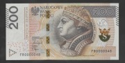 200 złotych 2021 FR 0000048 UNC - niski numer
