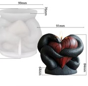 WEŹ Ściska SERCE Halloween forma silikonowa 10*9 do odlewów Świec Gipsu 