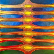 obraz - abstrakcja - ręcznie malowany - akryl