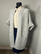 Narzutka kardigan sweter ciepły miękki s m l XL xxl wełna szary wełniany