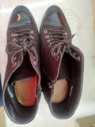 Buty damskie jesienno-zimowe płócienne z lakierowanymi noskami