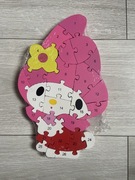 Puzzle drewniane literki cyferki puzzle dla dzieci Hello Kitty
