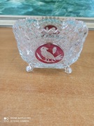 Hofbauer – kryształowa misa / żardiniera na nóżkach – motyw ptaka