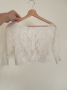 Bolerko do sukni ślubnej Pronovias Hiszpania ręcznie szyte unikat