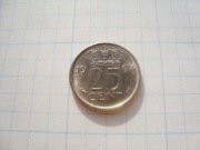 Holandia moneta 25 centów 1964 nikiel