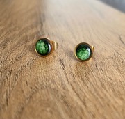 Unikatowe kolczyki sztyfty ze stali nierdzewnej- ręcznie malowane akwarelą 