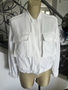 Zara bomberka kurtka S marynarka żakiet  len biała