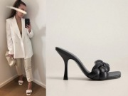 MANGO klapki szpilki 100% skóra naturalna plecione NOWE 37