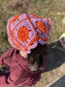 Bandana w kwiaty bawełniana, chustka na lato na plażę na wakacje handmade