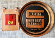 Pamiątki z czasów PRL-u Huta Miedzi Legnica blacha i talerz 