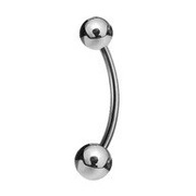 Tytanowy kolczyk do brwi srebrny piercing 1,2/8/3 + OPAKOWANIE na PREZENT