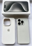 APPLE iPhone 15 Pro 128GB - Titanium white/biały + oryginalny box + case