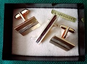 Pozłacane spinki do mankietów i krawata 