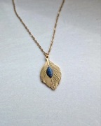 naszyjnik pióro z lapisem lazuli lapis stal nierdzewna chirurgiczna