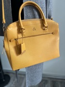 Torebka / aktówka Lulu - musztardowa, złote dodatki – stan bardzo dobry!