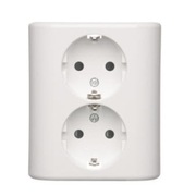 Gniazdo podwojne z uziemieniem SCHUKO SIMON 54 BIAŁE