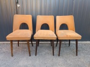 Krzesła muszelki z PRL-u,3 sztuki 