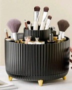 Obrotowy organizer na pędzle, kosmetyki, przybory biurowe – nowy czarny