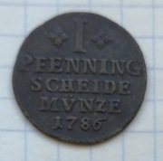 #619 Niemcy Brunszwik Wolfenbüttel 1 fenig 1786