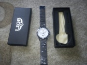 Zegarek Lige siwy srebrny stoper data