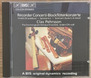 Vivaldi Telemann Sammartini - recorder concertos -Clas Pehrsson - CD