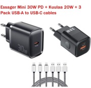 Ładowarki zasilacze Essager 30W USB-C PD Kuulaa 20W usb-a usb-c PD 3 kable